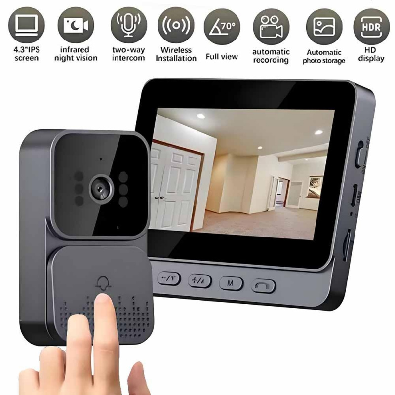 Smart Home Video Doorbell Enhanced Security With Smart Doorbell - Bel Pintu Nirkabel WiFi 2.4G Pintar,