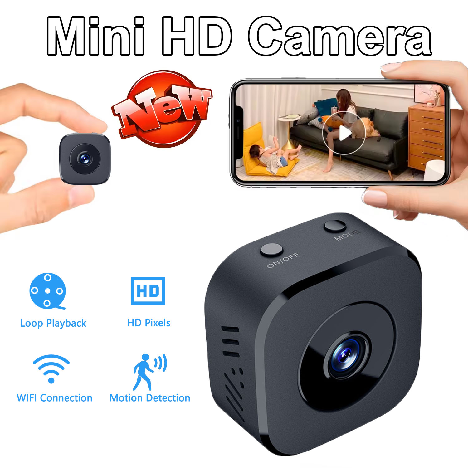 Smart Home Miniature - Kamera Keamanan 4K Mini Penglihatan Malam