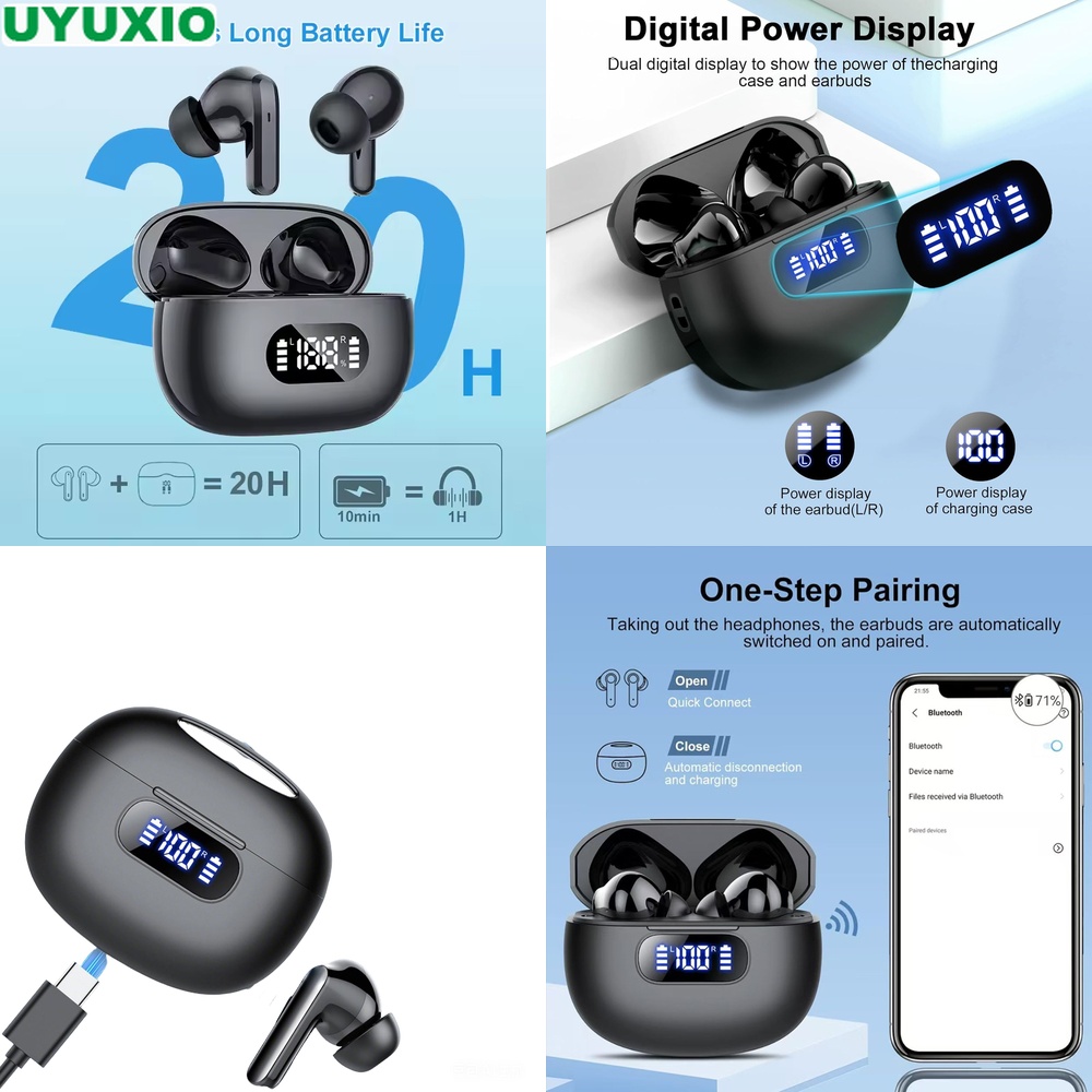 Smart Home Bone - Ear Buds TWS Layar Digital LED