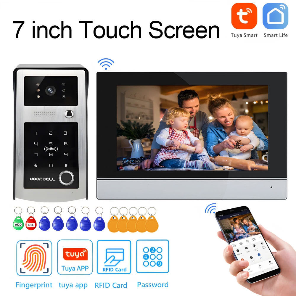 Smart Home Video Doorbell Enhanced Security With Smart Doorbell - Wifi Tuya Layar Sentuh 7 Inci