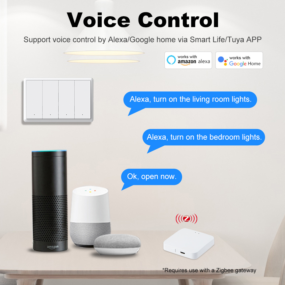 Sakelar Zigbee Pintar Manhot T - Smart Home For Living ulasan dan harga