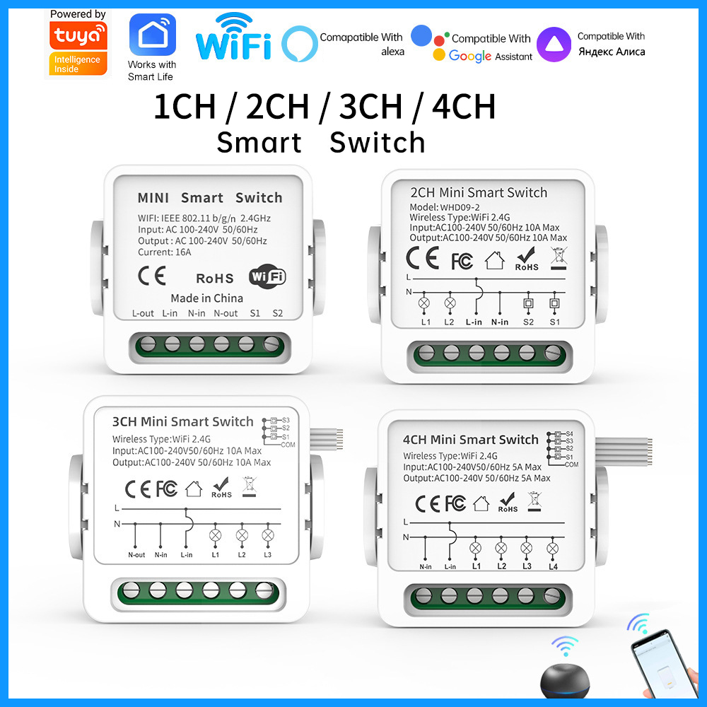 Tuya WiFi Smart Switch 1/2/3/4 - Smart Home For Living ulasan dan harga