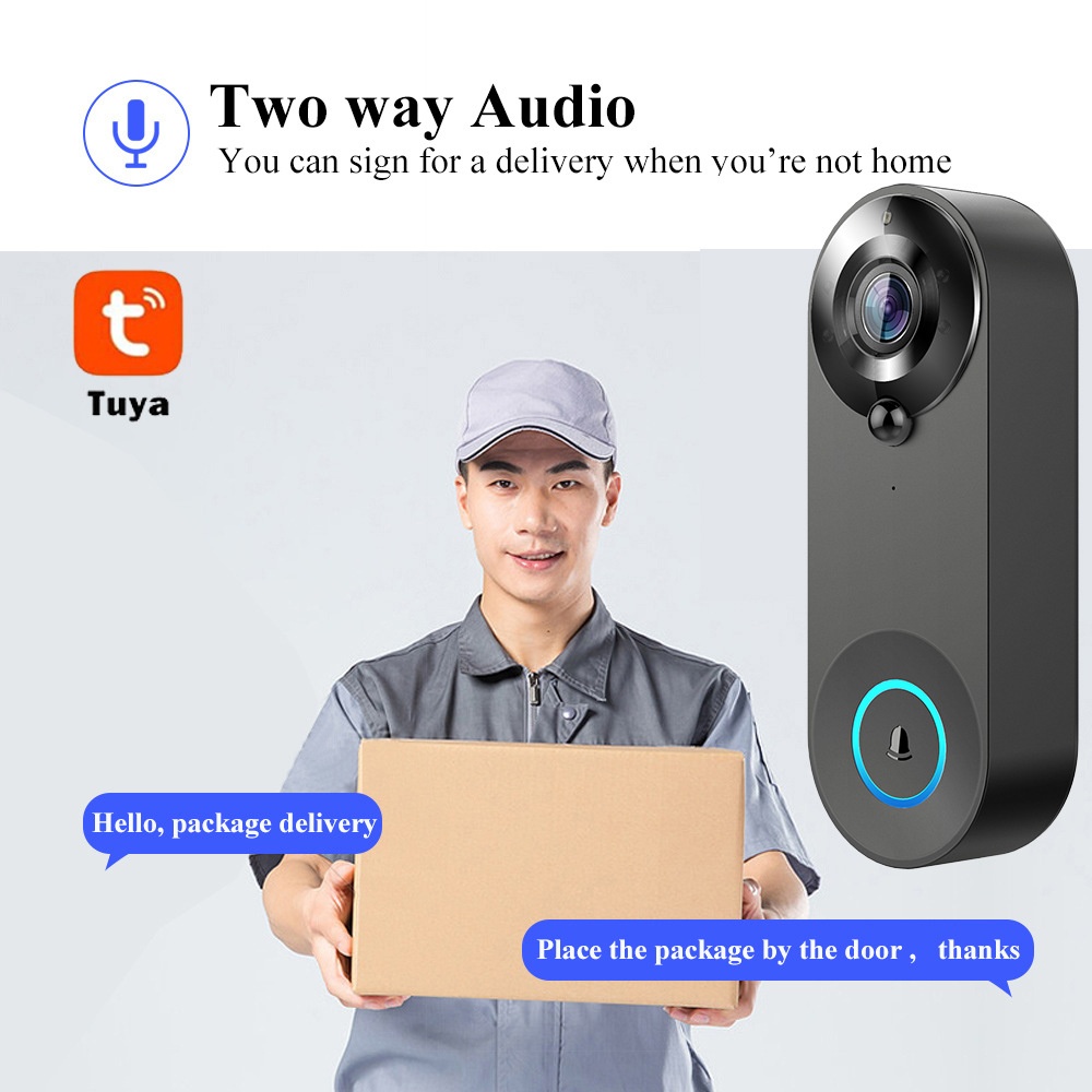 Tuya 1080P Bel Pintu WIFI Nirk - Smart Home Video Doorbell Enhanced Security With Smart Doorbell ulasan dan harga