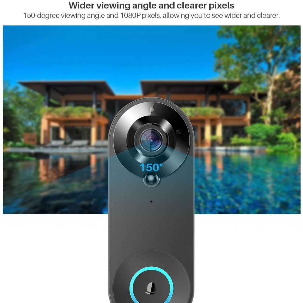 Tuya 1080P Bel Pintu WIFI Nirk - Smart Home Video Doorbell Enhanced Security With Smart Doorbell ulasan dan harga