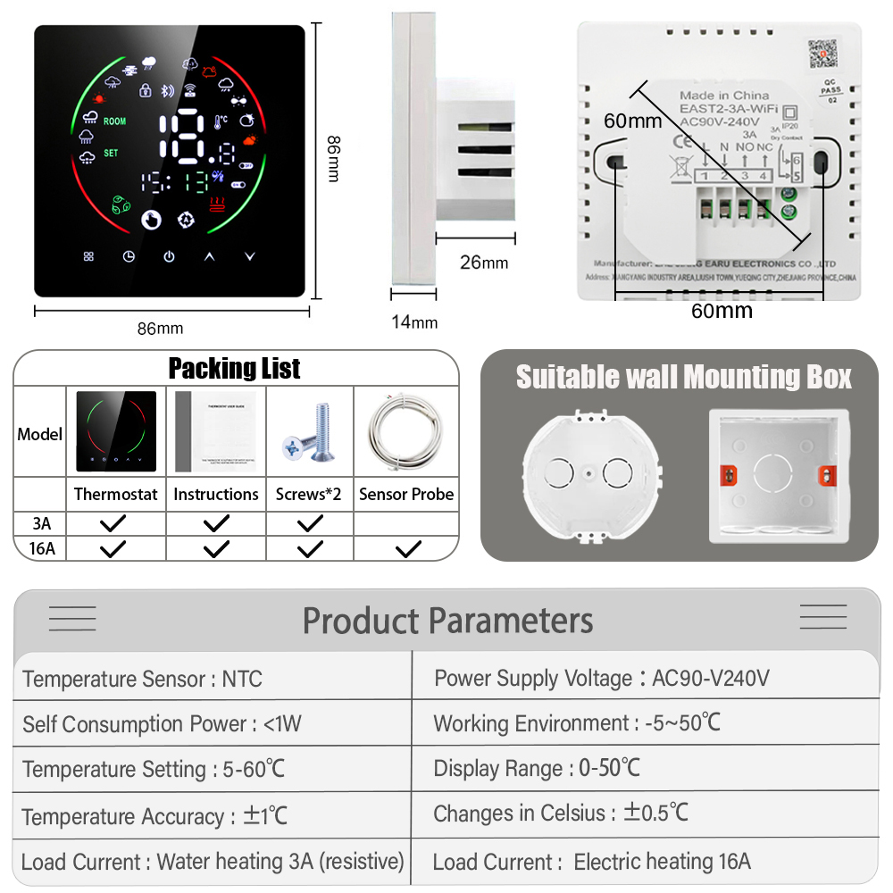 Thermostat Pintar WiFi EARU Tu - Smart Home Package ulasan dan harga