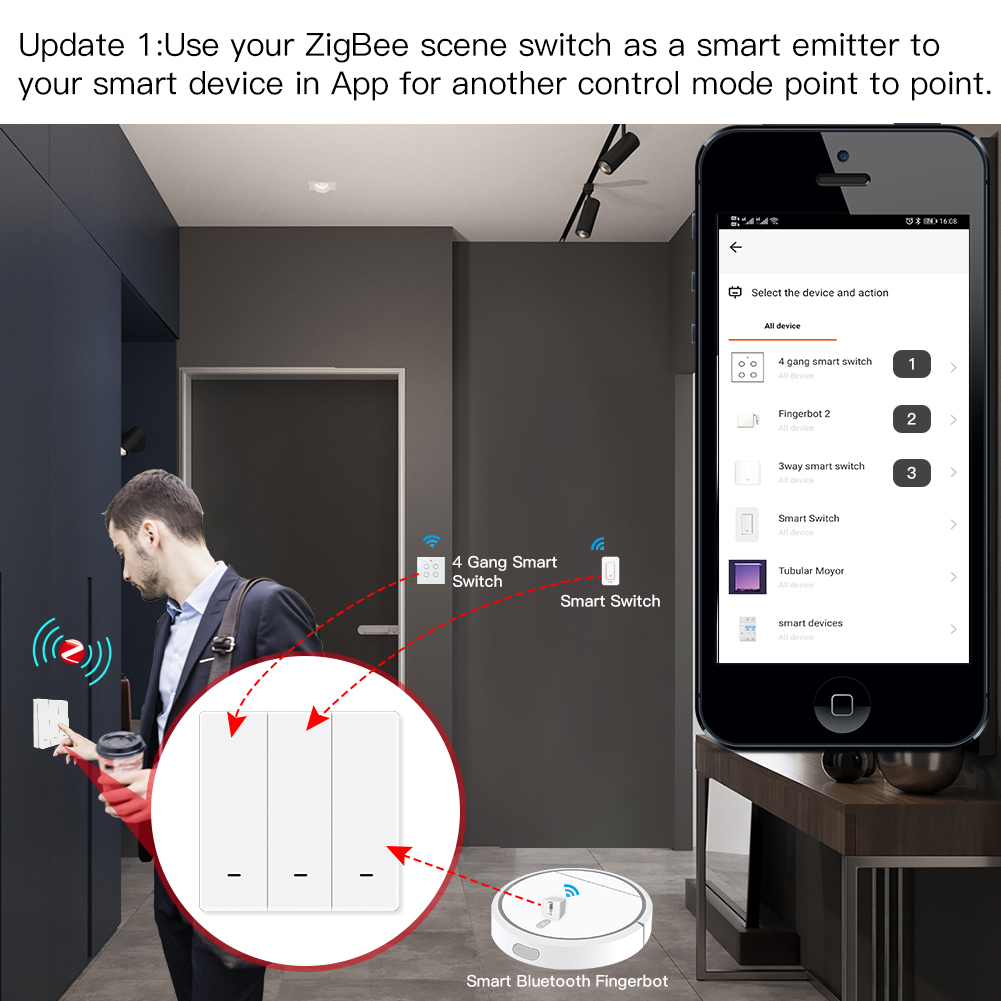 MOES Tuya ZigBee Scene Switch  - Smart Light Switch ulasan dan harga