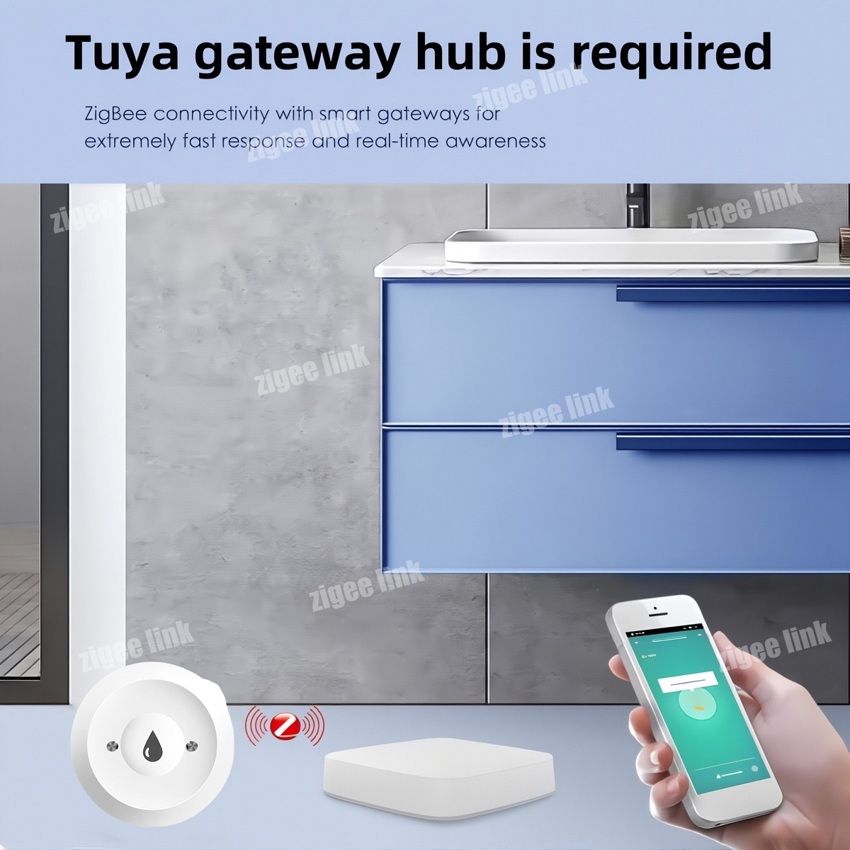 Sensor Air ZigBee 3.0 Detektor - Zigbee Gateway ulasan dan harga