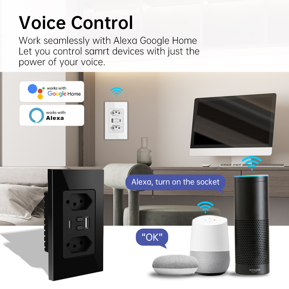 MANHOT Wifi Smart Brazil Socke - Smart Home For Living ulasan dan harga