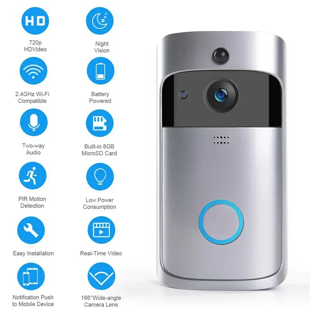 Kamera Bel Pintu Nirkabel WIFI - Smart Home Video Doorbell Enhanced Security With Smart Doorbell ulasan dan harga