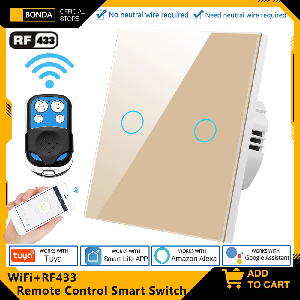 Tuya EU WiFi + RF433 Sakelar R - Smart Home For Living ulasan dan harga