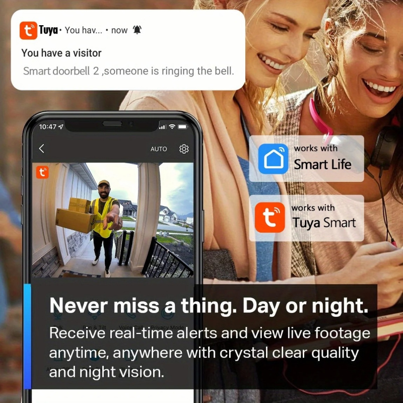 Tuya WiFi Bel Pintu Video Pint - Smart Home Video Doorbell Enhanced Security With Smart Doorbell ulasan dan harga